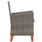 vidaXL Chaises de jardin lot de 2 avec coussins Résine tressée Gris