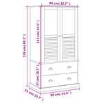 vidaXL Garde-robe VIGO gris 90x55x176 cm bois massif de pin