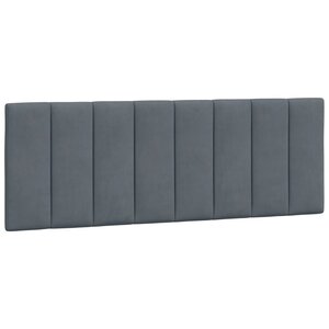 vidaXL Coussin de tête de lit gris foncé 140 cm velours