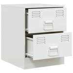vidaXL Table de chevet blanc 34 5x39x44 cm acier