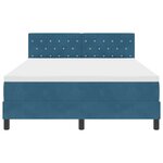 vidaXL Lit à ressorts avec matelas Bleu foncé 160 x 200 cm tissu
