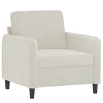 vidaXL Fauteuil avec repose-pied Crème 60 cm Velours