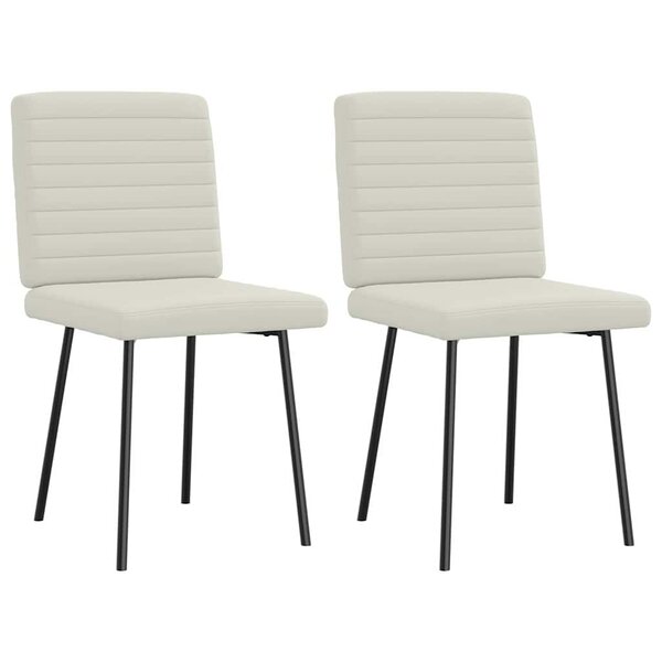 vidaXL Chaises à manger lot de 2 Crème Velours
