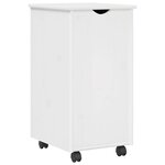 vidaXL Cabinet roulant Blanc 34 x 39 x 65 5 cm Bois de Pin Massif
