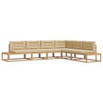 vidaXL Ensemble de canapés d'extérieur 6 pc Blanc et Beige Polyester
