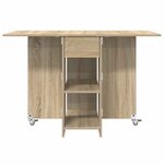 vidaXL Table à dîner 115 x 70 x 75 cm Bois d'ingénierie Chêne Sonoma