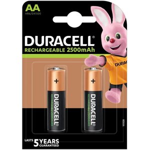blister de 2 piles rechargeables StayCharged AA 2500 mAh DURACELL
