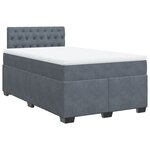 vidaXL Sommier à lattes de lit et matelas gris foncé 120x190cm velours