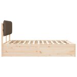 vidaXL Cadre de lit avec tête de lit rembourrée Taupe 150 x 200 cm
