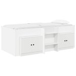 vidaXL Cadre de lit en loft avec armoire 3 Pièces Blanc Bois d'ingénierie