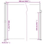 vidaXL Auvent latéral rétractable crème 200x500 cm
