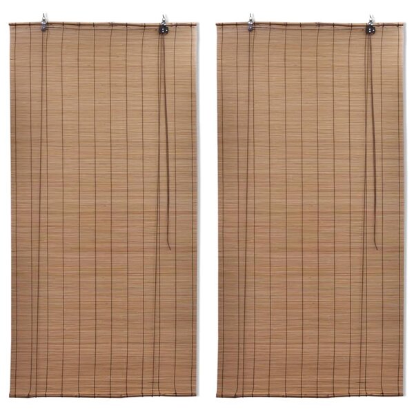 vidaXL Stores roulants en bambou 2 Pièces 150x220 cm Marron