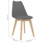 vidaXL Chaises à manger lot de 4 Gris Plastique