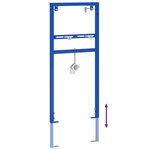 vidaXL Support mural de salle de bain Bleu 50 x 17.5 x 136 cm Acier