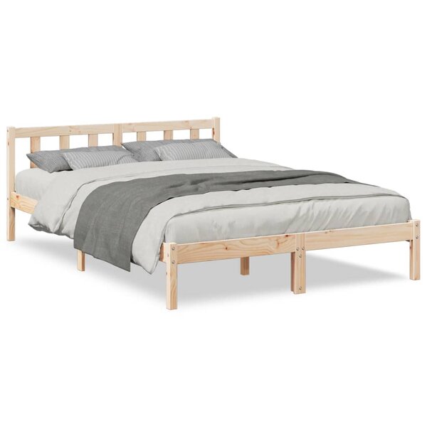 vidaXL Cadre de lit extra long sans matelas 140x210 cm bois massif pin