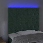 vidaXL Tête de lit à LED Vert foncé 100x7x118/128 cm Velours