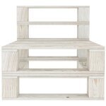 vidaXL Canapé palette à 3 places de jardin Blanc Bois