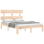 vidaXL Cadre de lit avec tête de lit 120x200 cm bois massif