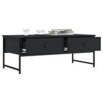 vidaXL Table basse noir 101x49x39 5 cm bois d'ingénierie