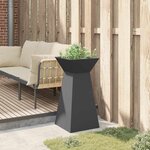 vidaXL Porte-plante de jardin avec bol noir 35x35x73 cm en acier.