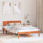vidaXL Cadre de lit Brun cire 120 x 200 cm Bois massif en pin