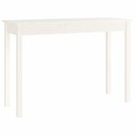vidaXL Table console Blanc 110x40x75 cm Bois massif de pin