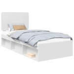 vidaXL Cadre de lit Blanc 90 x 190 cm Bois de pin massif