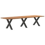 vidaXL Table à manger marron clair bois de chêne massif rectangulaire