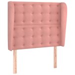 vidaXL Tête de lit avec oreilles Rose 103x23x118/128 cm Velours