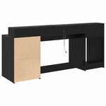 vidaXL Bureau avec porte Chêne noir 200 x 55 x 91 cm Bois d'ingénierie