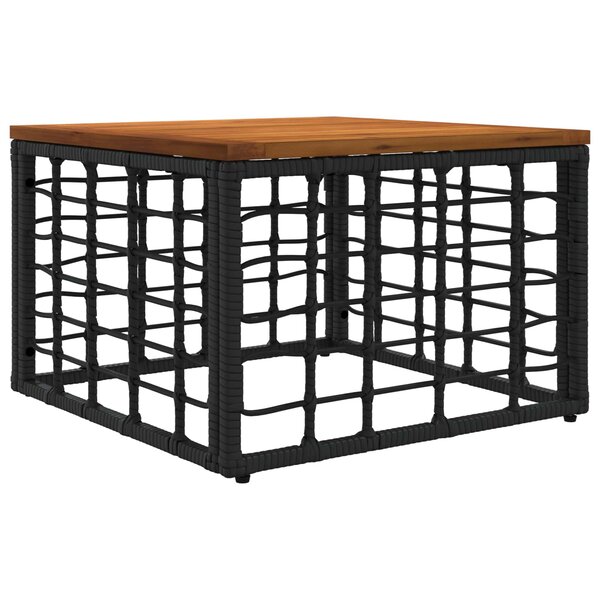 vidaXL Table de Jardin Noir et naturel 55 x 55 x 37 cm