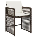 vidaXL Chaises de jardin avec coussins lot de 4 marron résine tressée