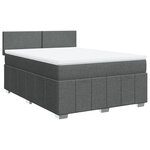 vidaXL Sommier à lattes de lit avec matelas Gris foncé 160x200cm Tissu