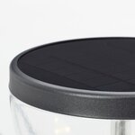 Borne extérieure LED et solaire - Détecteur de mouvement - inox et plastique - 4 W - Noir