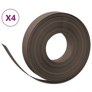 vidaXL Bordures de jardin 4 Pièces marron 10 m 10 cm polyéthylène