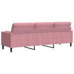 vidaXL Canapé 3 places avec oreillers décoratifs rose 210 cm velours