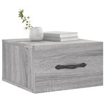 vidaXL Table de chevet murale sonoma gris 35x35x20 cm