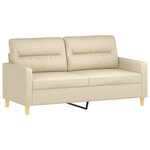 vidaXL Canapé à 2 places Crème 140 cm Tissu