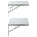 vidaXL Étagères murales 2 Pièces 50x30 cm argenté acier inoxydable
