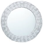 vidaXL Miroir Blanc 50 cm Osier