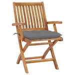 vidaXL Chaises pliables de jardin avec coussins lot de 8 Teck solide