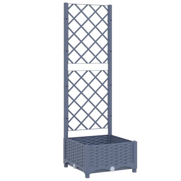 vidaXL Jardinière avec treillis Gris foncé 40x40x121 5 cm PP