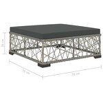 vidaXL Salon de jardin 6 Pièces avec coussins résine tressée gris