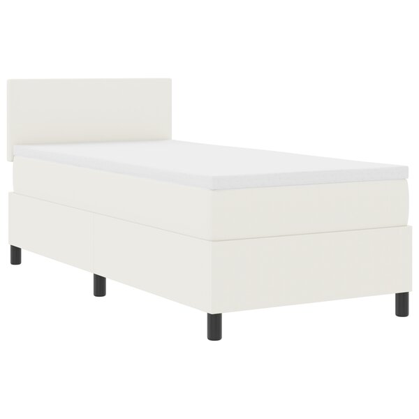 vidaXL Lit à ressorts avec matelas crème 100x200 cm en tissu velours