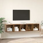 vidaXL Ensemble de meubles TV 2 Pièces Vieux bois 37 x 37 x 142.5 cm