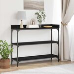 vidaXL Table Console avec étagère Chêne noir 100 x 30 x 80 cm