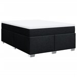 vidaXL Sommier à lattes de lit avec matelas Noir 140x200 cm Tissu