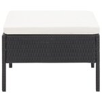 vidaXL Salon de jardin 3 Pièces avec coussins Résine tressée Noir