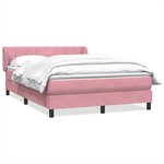 vidaXL Sommier à lattes de lit avec matelas rose 160x210 cm velours
