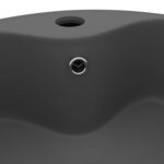 vidaXL Lavabo de luxe avec trop-plein Gris foncé mat 36x13cm Céramique